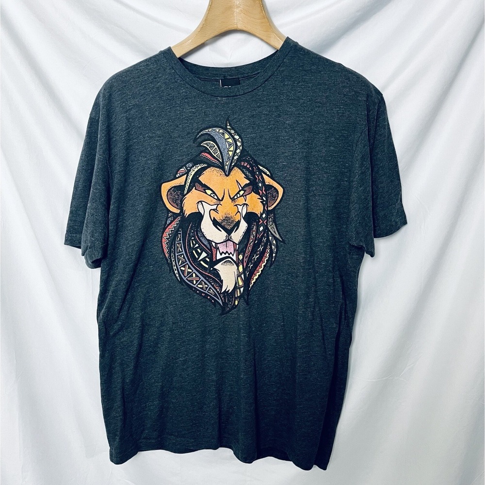 Disney Lion King Scar Graphic T Shirt Mens XL Charcoal Gray‎ Tee